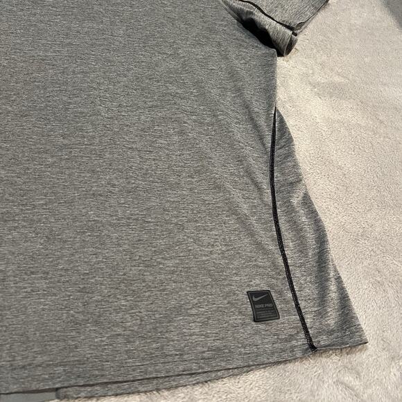Nike Pro Shirt Mens XXL 2XL Fitted Grey Athletic Performance Vented Shirt - Picture 2 of 6